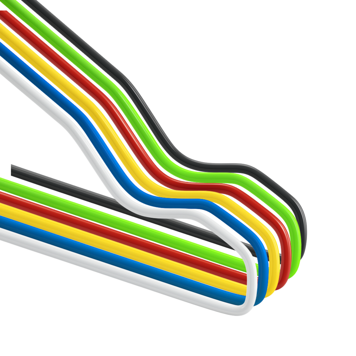 Rainbow Wire Coat Hangers - Notched