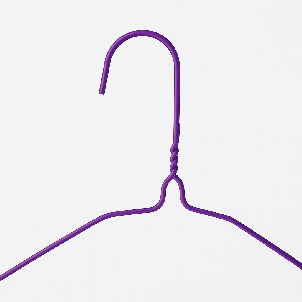 Purple Wire Coat Hangers - Notched