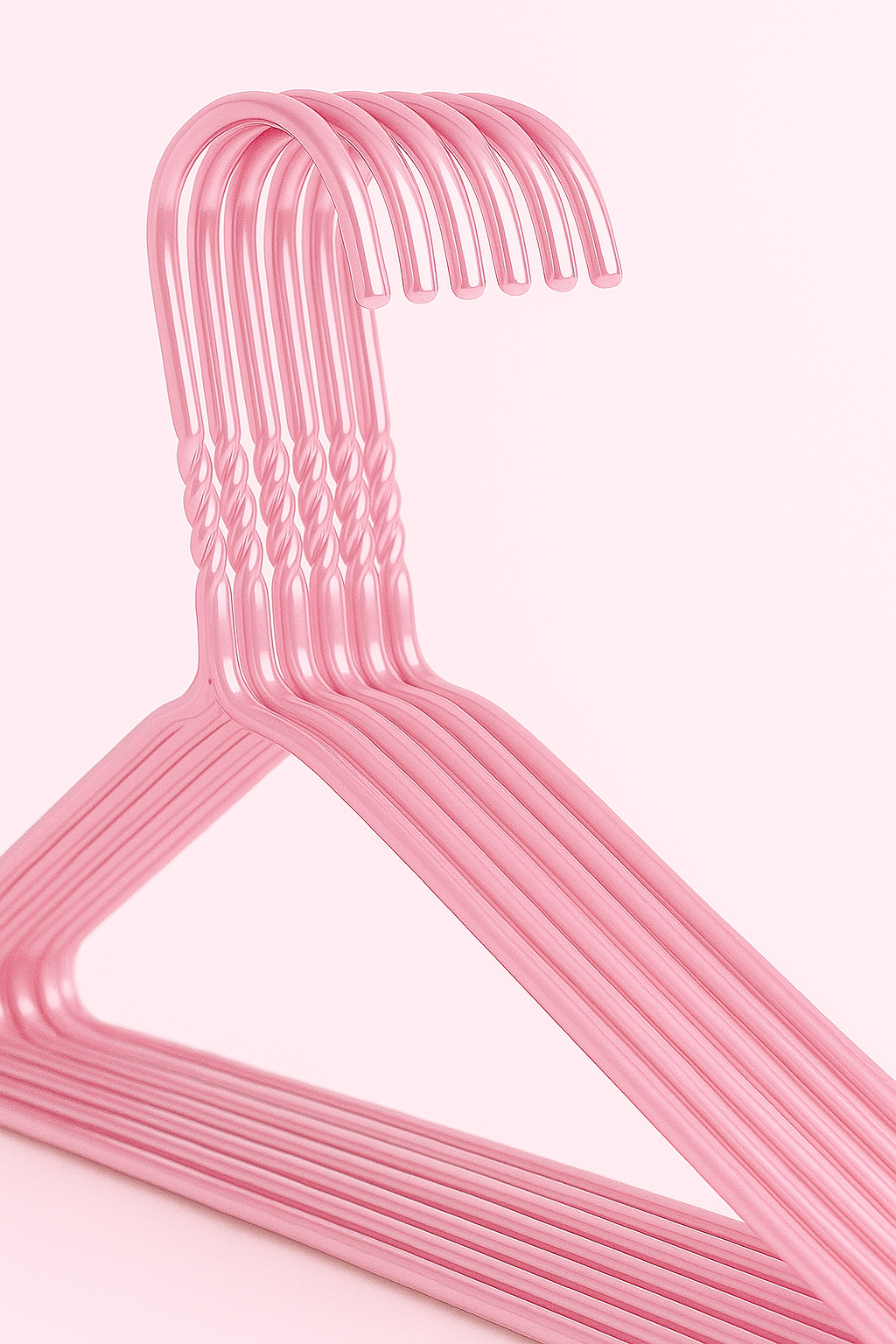 Premium Pink Metal Coat Hangers 10 Gauge - Notched