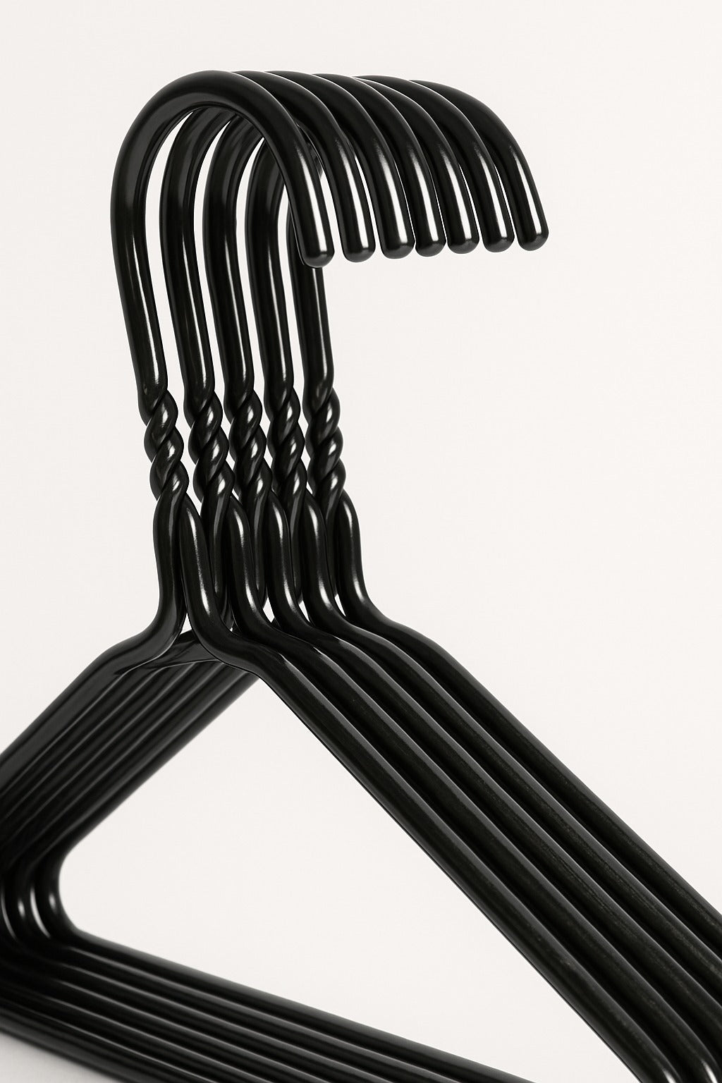 Premium Black Metal Coat Hangers 10 Gauge - Notched