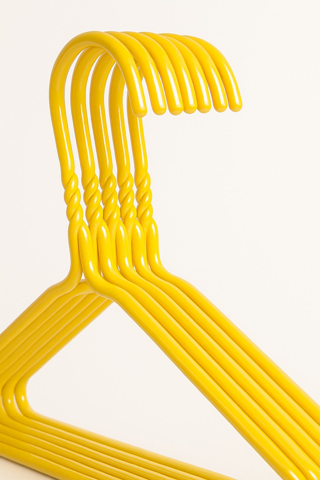 Premium Yellow Metal Coat Hangers 10 Gauge - Notched
