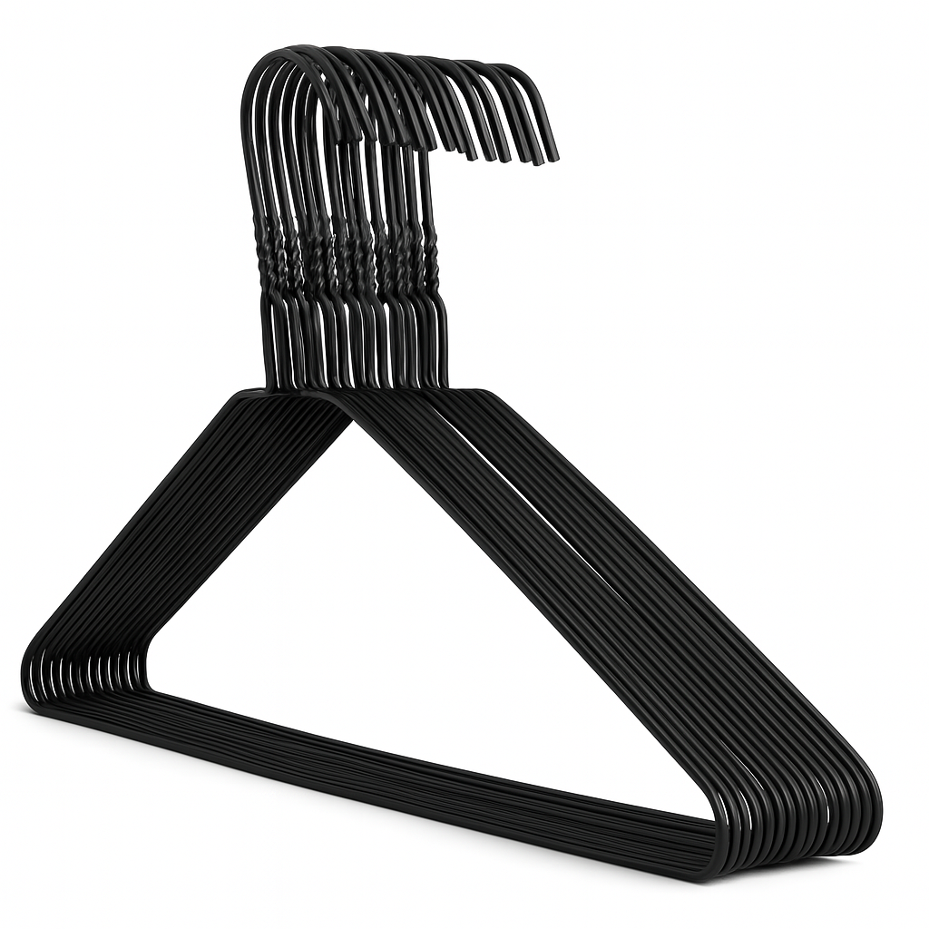 Black Metal Coat Hangers - Plain