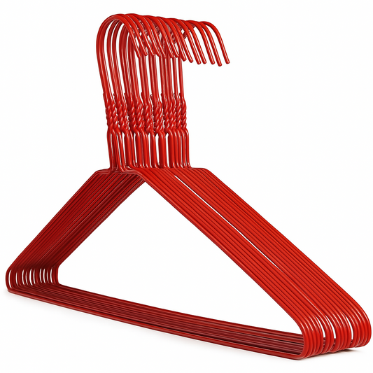 Red Metal Coat Hangers - Plain