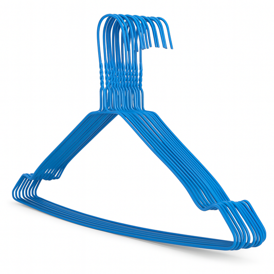Blue Wire Coat Hangers - Notched