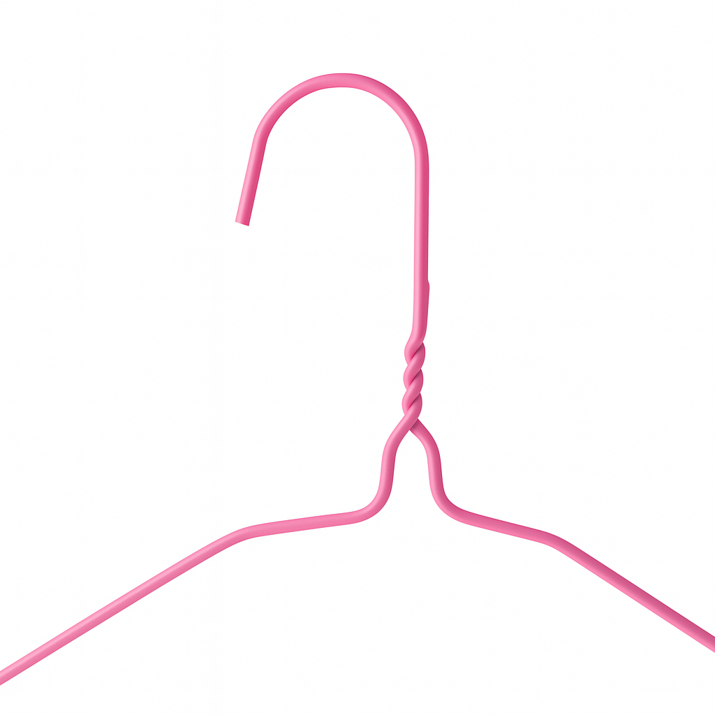 Pink Metal Coat Hangers - Plain
