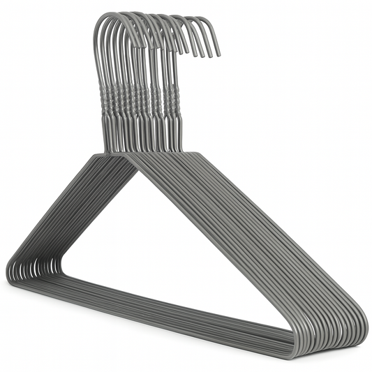 Grey Metal Coat Hangers - Plain