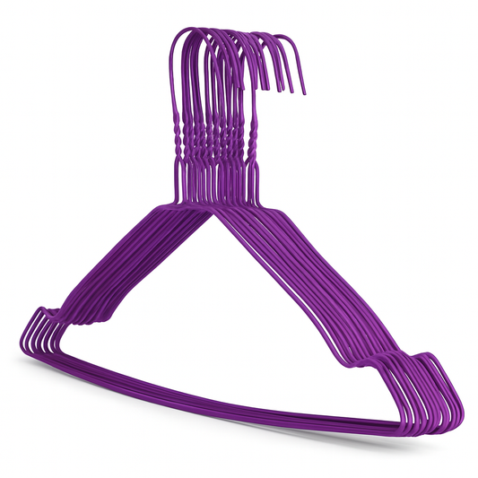 Purple Wire Coat Hangers - Notched