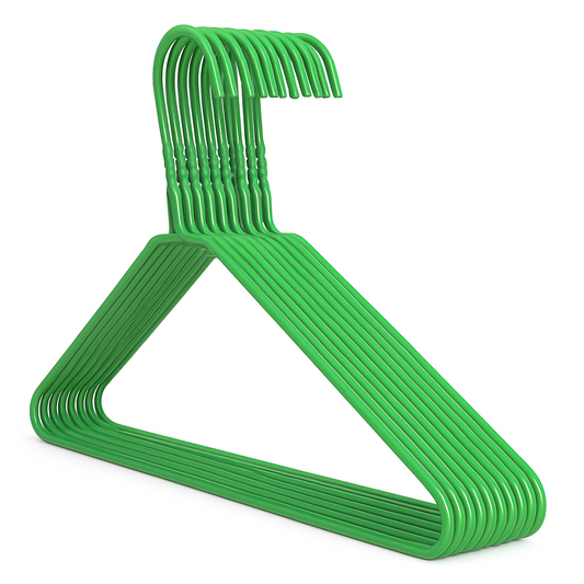 Premium Green Metal Coat Hangers 10 Gauge - Plain