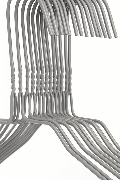 Grey Metal Shirt Hangers - 14.5G