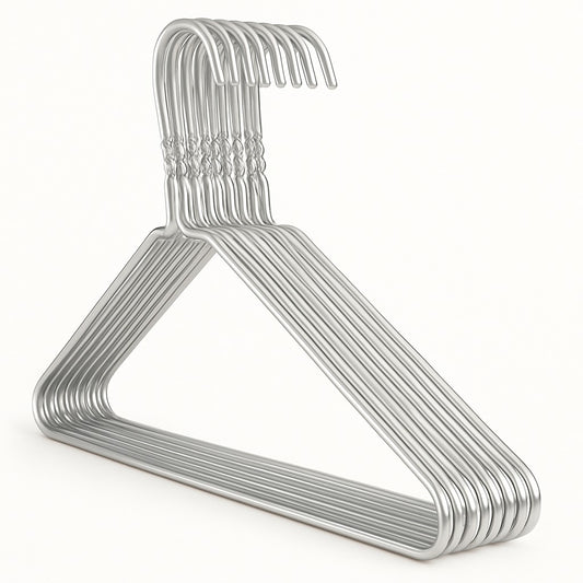 Premium Silver Metal Coat Hangers 10 Gauge - Plain
