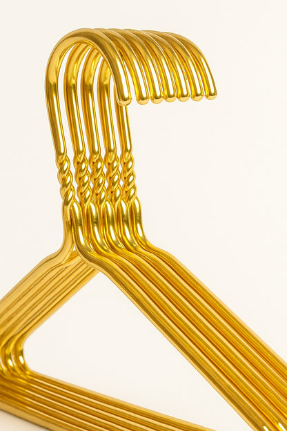 Premium Gold Metal Coat Hangers 10 Gauge - Notched