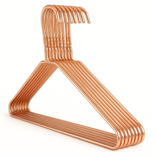 Premium Rose Gold Metal Coat Hangers 10 Gauge - Plain