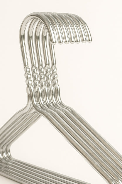 Premium Silver Metal Coat Hangers 10 Gauge - Notched